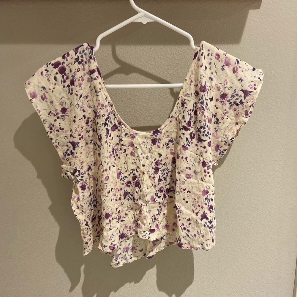Billabong Cropped Floral Blouse